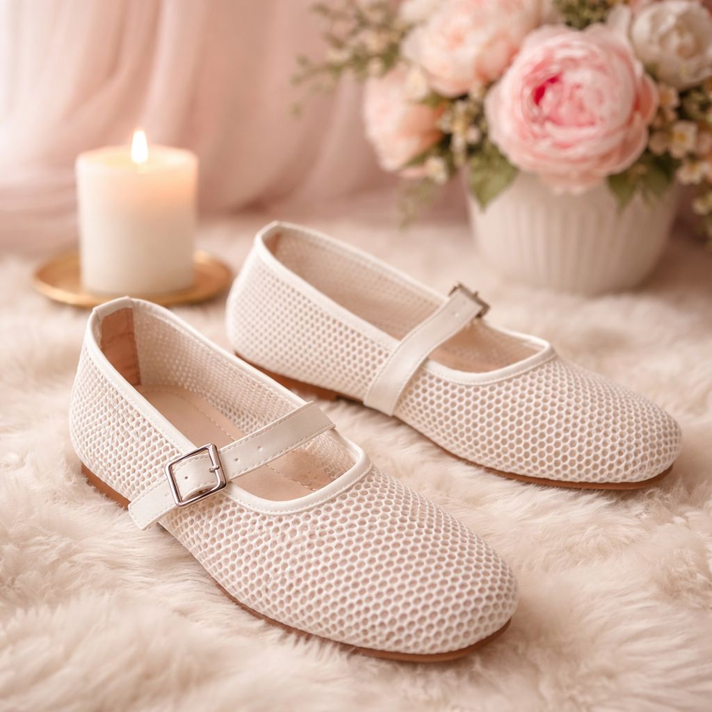 Kim collection- Black & White Nicholai Mesh Flat shoes