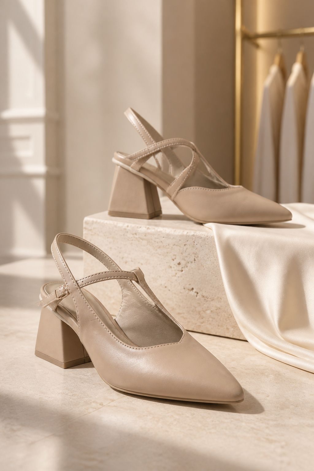 Kim collection- Black & Beige Khloe Heels