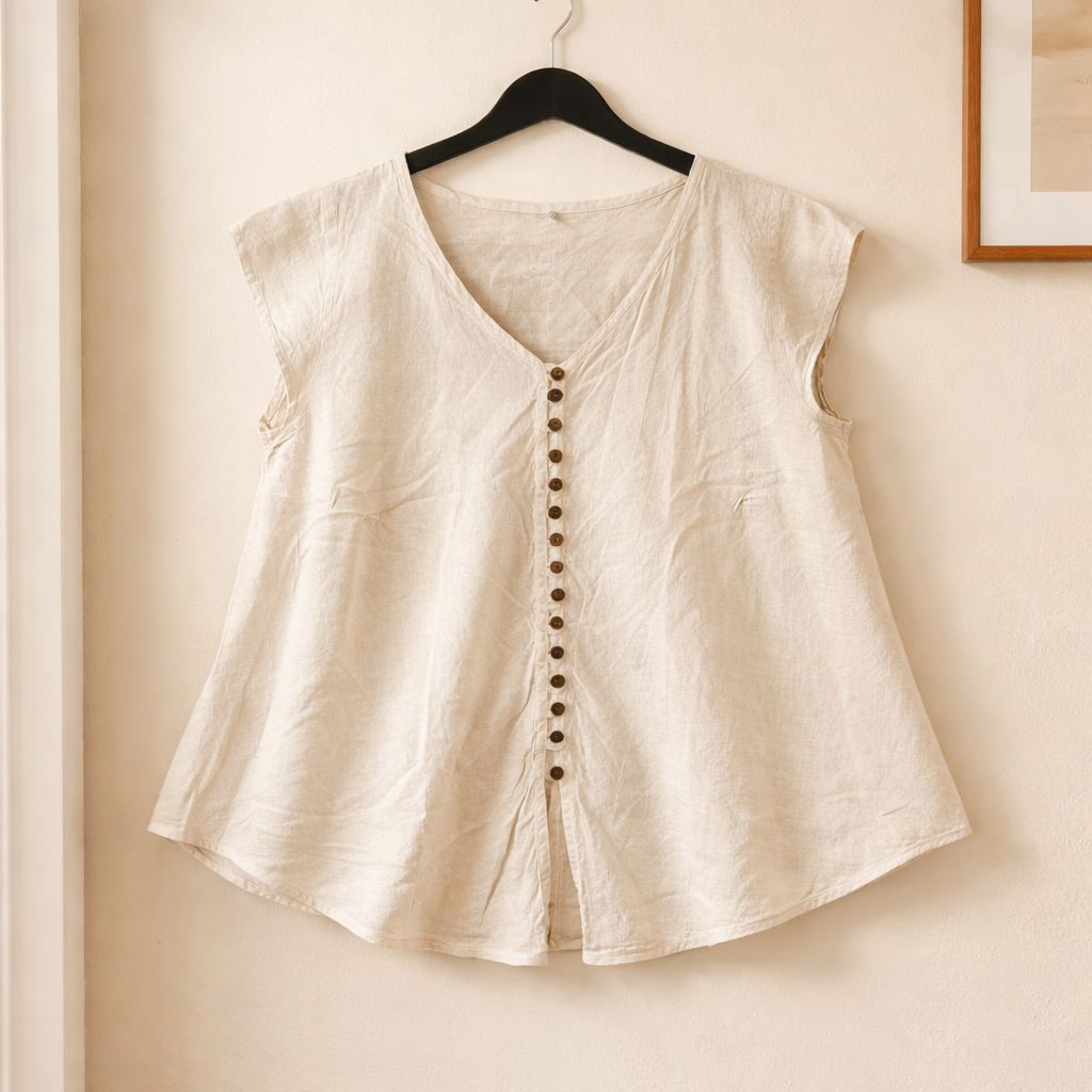 Cotton linen sleeveless- White, Green, Maroon, Gray & blue