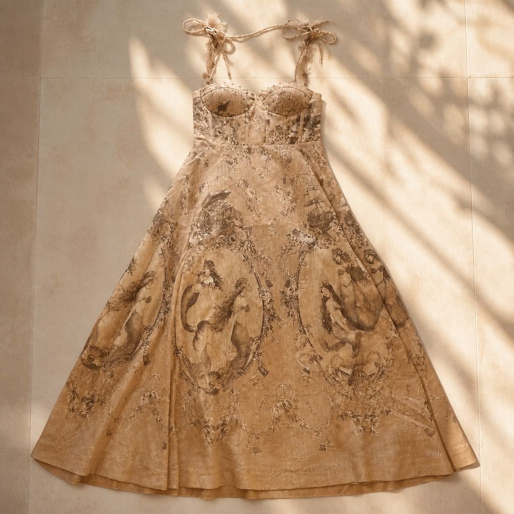 Premium zimmer dress brown and blue